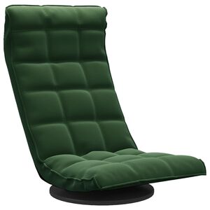 vidaXL Cadeira de piso girat&oacute;ria veludo verde-escuro