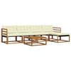 vidaXL Conjunto de Sof&aacute;s para Exterior 6 pcs Natural e Creme