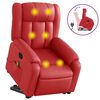 vidaXL Poltrona massagens reclin&aacute;vel elevat&oacute;ria couro artif. vermelho