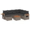 vidaXL 8 pcs conjunto sof&aacute;s de jardim c/ almofad&otilde;es vime PE cinzento