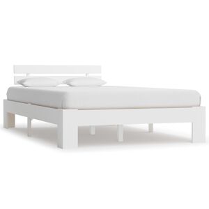 vidaXL Estrutura de cama 120x200 cm pinho maci&ccedil;o branco