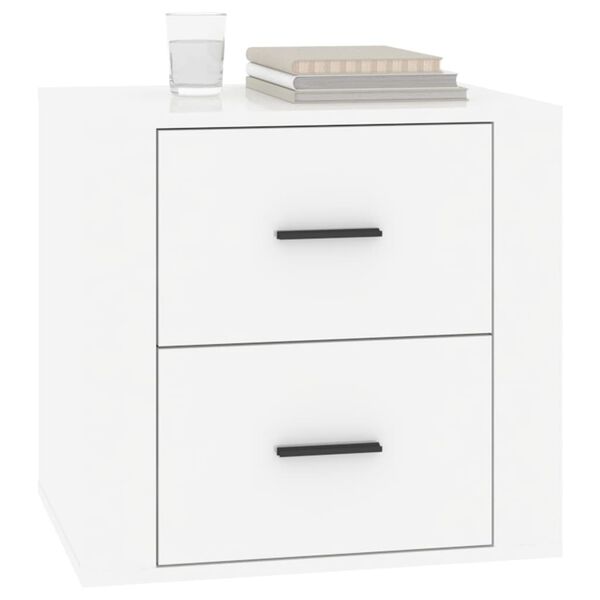 vidaXL Mesa de cabeceira 50x39x47 cm branco brilhante
