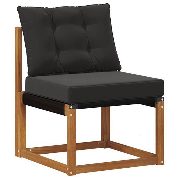 vidaXL Conjunto de Sof&aacute;s para Exterior 11 pcs Natural e Preto