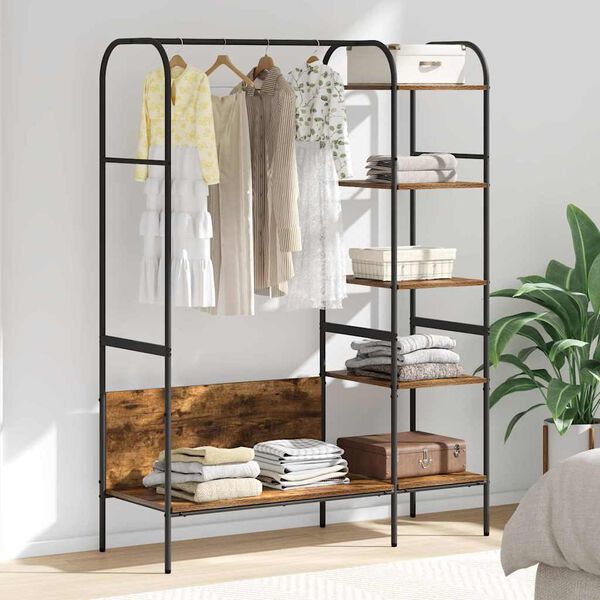 vidaXL Suporte para Roupas Carvalho Marrom 120 x 44 x 160 cm