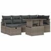 vidaXL Conjunto de Sof&aacute; de Jardim 7 pcs Cinzeto Rattan Sint&eacute;tico