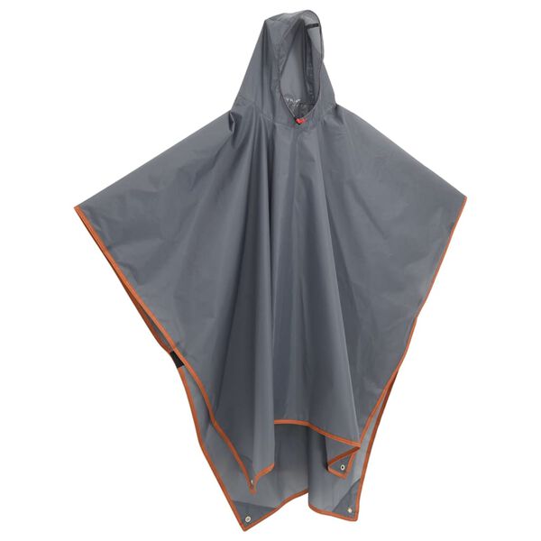 vidaXL Poncho de chuva com capuz design 2 em 1 223x145cm cinza/laranja