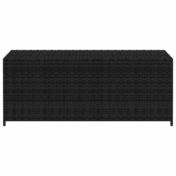 vidaXL Caixa de arruma&ccedil;&atilde;o para jardim 150x50x60 cm vime PE preto
