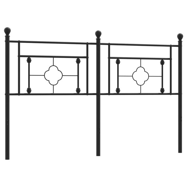 vidaXL Cabeceira de cama 150 cm metal preto