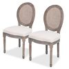 vidaXL Cadeiras de jantar 2 pcs tecido cor creme