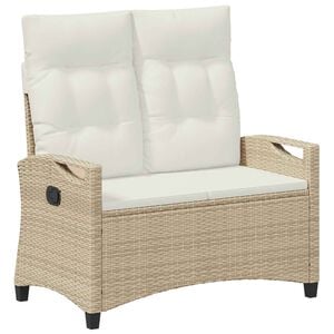 vidaXL Banco de jardim Bege e Creme 105 x 60 x 112 cm A&ccedil;o e Poli&eacute;ster