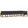 vidaXL Conjunto de Sof&aacute;s para Exterior 6 pcs Natural e Preto