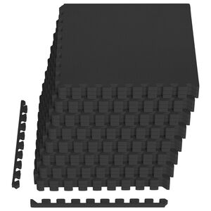 vidaXL Tapete de Fundo para Piscina 24 unid. Preto 8,64 m&sup2; Espuma EVA
