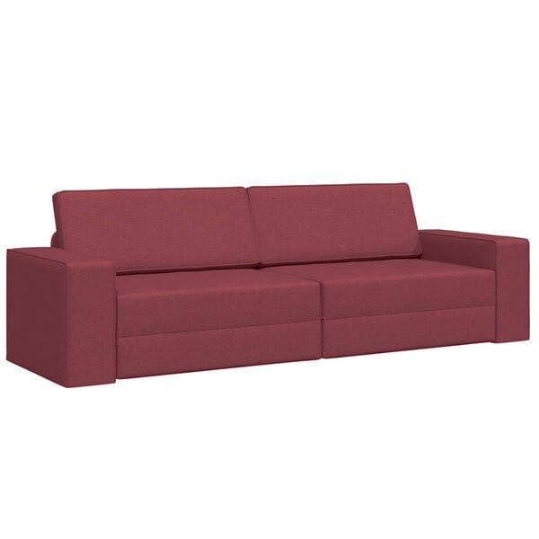 vidaXL Sof&aacute;-Cama 200cm Vinho Vermelho tecido