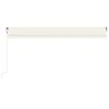 vidaXL Toldo retr&aacute;til autom&aacute;tico 500x300 cm cor creme