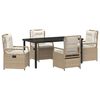 vidaXL Conjunto de Jantar para Jardim 5 unid. Bege e Branco Creme