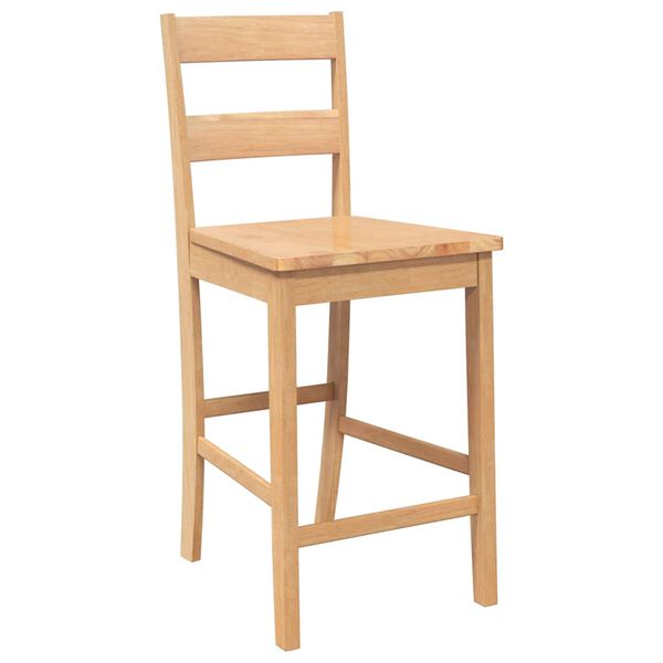 vidaXL Bancos de bar 2pcs natural madeira de seringueira maci&ccedil;a