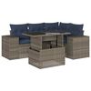 vidaXL Conjunto de sof&aacute; de jardim de 5 pe&ccedil;as com almofadas em rattan sint&eacute;tico cinza