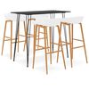 vidaXL 5 pcs conjunto de bar preto e branco