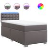 vidaXL Cama com molas/colch&atilde;o 100x200 cm couro artificial cinzento