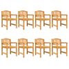 vidaXL Cadeiras de jardim 8 pcs 58x59x88 cm madeira de teca maci&ccedil;a