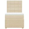 vidaXL Cama com molas/colch&atilde;o 90x190 cm tecido cor creme
