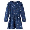 vidaXL Vestido de manga comprida para crian&ccedil;a azul-escuro 104