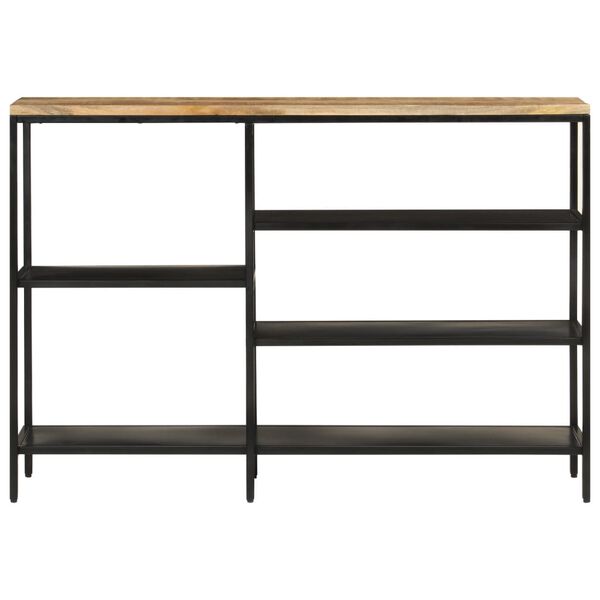 vidaXL Mesa consola 110x30x75 cm madeira mangueira áspera maciça/ferro