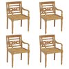 vidaXL Cadeiras Bat&aacute;via 4 pcs madeira de teca maci&ccedil;a