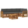 vidaXL Conjunto de Sof&aacute; Sectional 5 pcs Natural e Antracite