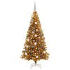 vidaXL &Aacute;rvore de Natal com 300 LEDs com suporte Ouro 180 cm PET