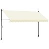 vidaXL Toldo retr&aacute;til 350x150 cm tecido e a&ccedil;o cor creme