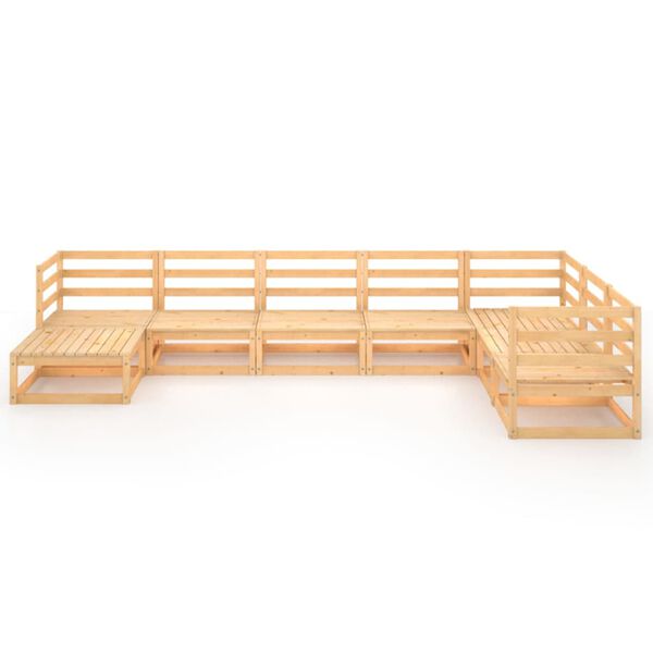 vidaXL 8 pcs conjunto lounge de jardim pinho maci&ccedil;o
