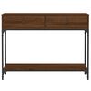 vidaXL Mesa consola 100x34,5x75 cm derivados madeira carvalho castanho