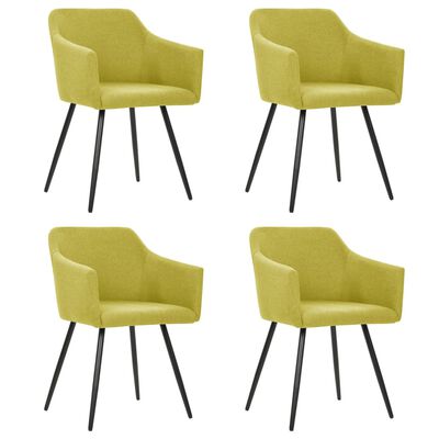 vidaXL Cadeiras de jantar 4 pcs tecido verde