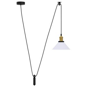 vidaXL Candeeiro suspenso regul&aacute;vel altura E27 branco brilhante &Oslash;22cm