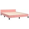 vidaXL Estrutura cama c/ cabeceira sem colch&atilde;o 140x190 cm veludo rosa