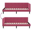 vidaXL Estrutura de Cama de Canto Vinho Vermelho 90 cm x 200 cm Veludo