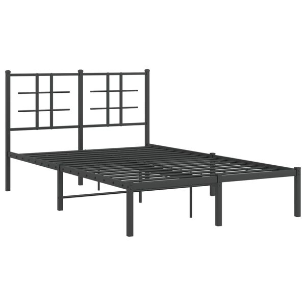 vidaXL Estrutura de cama com cabeceira 120x190 cm metal preto