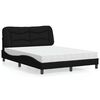 vidaXL Cama com colch&atilde;o Hvar 140x190 cm tecido preto