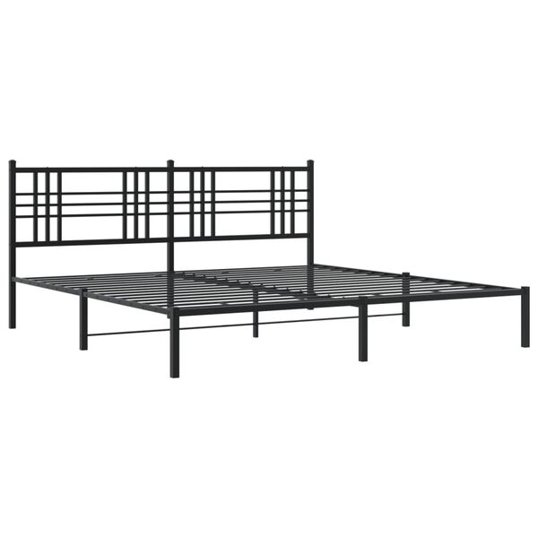 vidaXL Estrutura de cama com cabeceira 183x213 cm metal preto