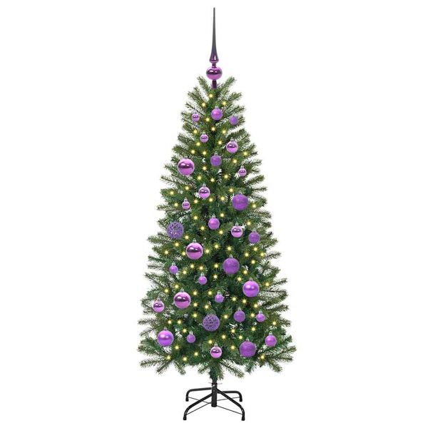 vidaXL Árvore de Natal Artificial com 150 LEDs Verde 120 cm PE e PVC