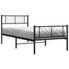 vidaXL Estrutura de cama com cabeceira e p&eacute;s 80x200 cm metal preto