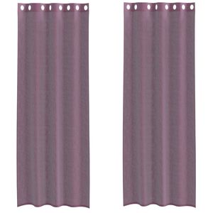 vidaXL Cortinas de voile com ilh&oacute;s 2 pcs roxo 140x260 cm