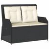 vidaXL 3 pcs conjunto lounge de jardim c/ almofad&otilde;es vime PE preto