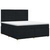 vidaXL Cama box spring com colch&atilde;o Preto 140 x 190 cm Tecido