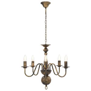 vidaXL Lustre antigo de 5 l&acirc;mpadas E14 preto