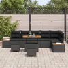vidaXL Conjunto de Sof&aacute; de Jardim 9 pcs Preto vime PE