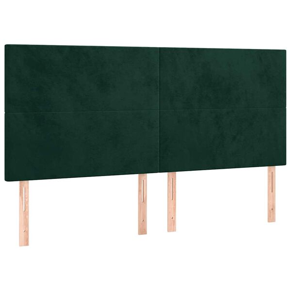 vidaXL Cabeceira Verde Escuro 160x5x118/128 cm Veludo