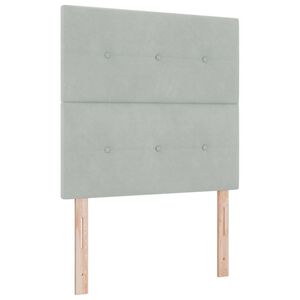 vidaXL Cama Box Spring LED Cinzento-claro 80 x 200 cm Veludo