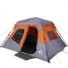 vidaXL Tenda familiar 6 p. liberta&ccedil;&atilde;o r&aacute;pida imperme&aacute;vel cinza/laranja